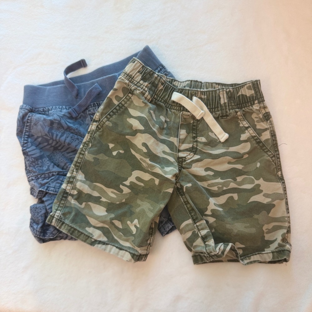 Gymboree Cargo Shorts Toddler Boys 3T Multi-Color Excellent Camo Tropical 2-Pack